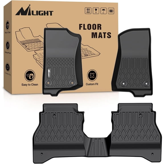Nilight TPE Floor Mats for Jeep Gladiator JT 2020 2021 2022 2023 2024 2025 2026 All Weather Custom Fit Heavy Duty Floor Liners