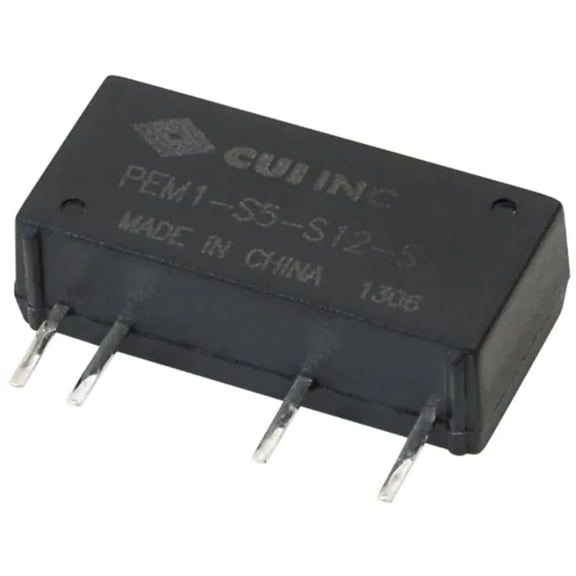 PEM1-S12-D12-S Module DC-DC 12VIN 2-Out 12V/-12V 0.042A/-0.042A 1W 5-Pin SIP, RoHS