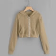 thumbnail image 2 of Zip Up Hoodie Women Sevevn Women's Long Sleeve Drawstring Full Zip Hooded Jacket Crop Sweatshirt, 2 of 4