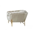 thumbnail image 2 of 49" Beige And Gold Velvet Tufted Chesterfield Chair, 2 of 3