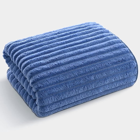 Zhuge 2 Pack Large Coral Fleece Bath Towels 28x55 Inch, Ultra Soft Fluffy Plush Bathroom Towels, Highly Absorbent Durable Shower Towel Set for Daily Home Use,Style A, Blue