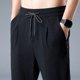 thumbnail image 1 of Pantalones de deporte de lino de seda de hielo para hombre, pantalones de chándal anchos informales, pantalones bombachos ligeros con cordón, primavera y otoño, 1 of 4