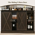 thumbnail image 5 of DreamCurship Farmhouse Coffee Bar Cabinet with Storage, 47" Buffet Cabinet Kitchen Storage Cabinet with Hutch, Coffee Station, Dark Oak, 5 of 7
