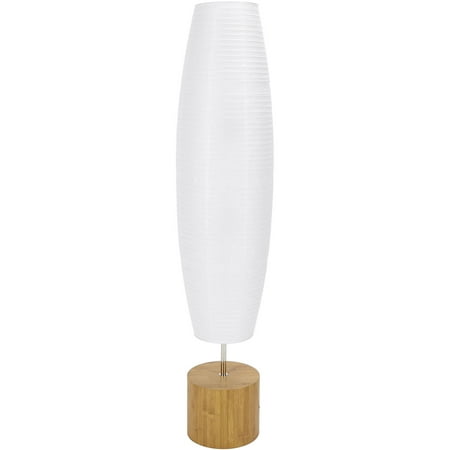 Mainstays Rice Paper Shade Floor Lamp, Bamboo Finish