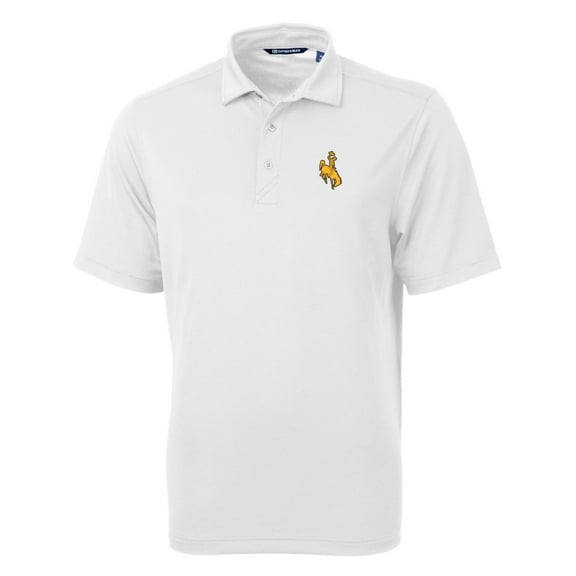 Men's Cutter & Buck White Wyoming Cowboys Big & Tall Virtue Eco Pique Recycled Polo