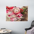 thumbnail image 1 of Christmas Tapestry, Blurred Backdrop Photo of Hot Chocolate in Mugs with Marshmallows Candies, Wall Hanging for Bedroom Living Room Dorm Decor, 60"W X 40"L,Multicolor, by Ambesonne, 1 of 2