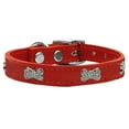 thumbnail image 2 of Mirage Pet Products Crystal & Leather Bone Dog Collar, Red, XS, 2 of 3