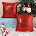 thumbnail image 5 of PiccoCasa 2 Pcs Sparkling Sequin Throw Pillow Covers 18" x 18'' Red, 5 of 8