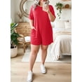 thumbnail image 5 of Gleelist Plus Size Rompers For Women Casual Fit Shot Tee Summer Romper Short Jumpsuits For Women Stretchy Overalls with Pockets XL-5XL, 5 of 7