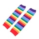 thumbnail image 5 of 2 pares de calcetines hasta la rodilla con estampado colorido de rayas para cosplay, color arcoíris, para disfrazarse, 5 of 7