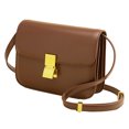 thumbnail image 1 of Bolso Mensajero para Mujer Bolso Con Cerradura Metal Versátil PU (marrón L), 1 of 9