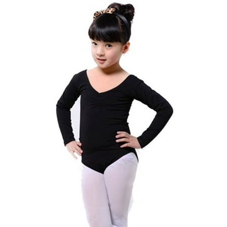 Kid Girls Long Sleeve Ballet Dance Dress Fitness Gymnastics Wear Leotard Costume
