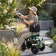 thumbnail image 3 of Costway Chariot de Jardin Roulant Trottinette à Hauteur Réglable avec Siège Pivotant et Rangement pour Outils Vert, 3 of 10