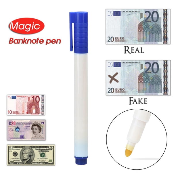 Comprobador de dinero Detector de falsificaciones Marcador Tester de billetes falsos Bolígrafo Blanco
