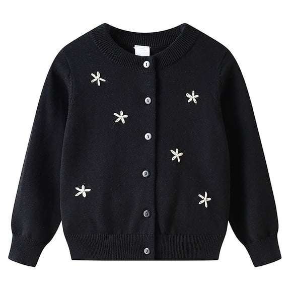 Girls Knit Cardigan Summer Lightweight Lace Round Neck Button Open Front Cover Up Casual Outfit
