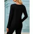 thumbnail image 5 of JYLFC Women Pullover Sweater Crew Neck Loose Fit Lightweight Pullover Black L, 5 of 7