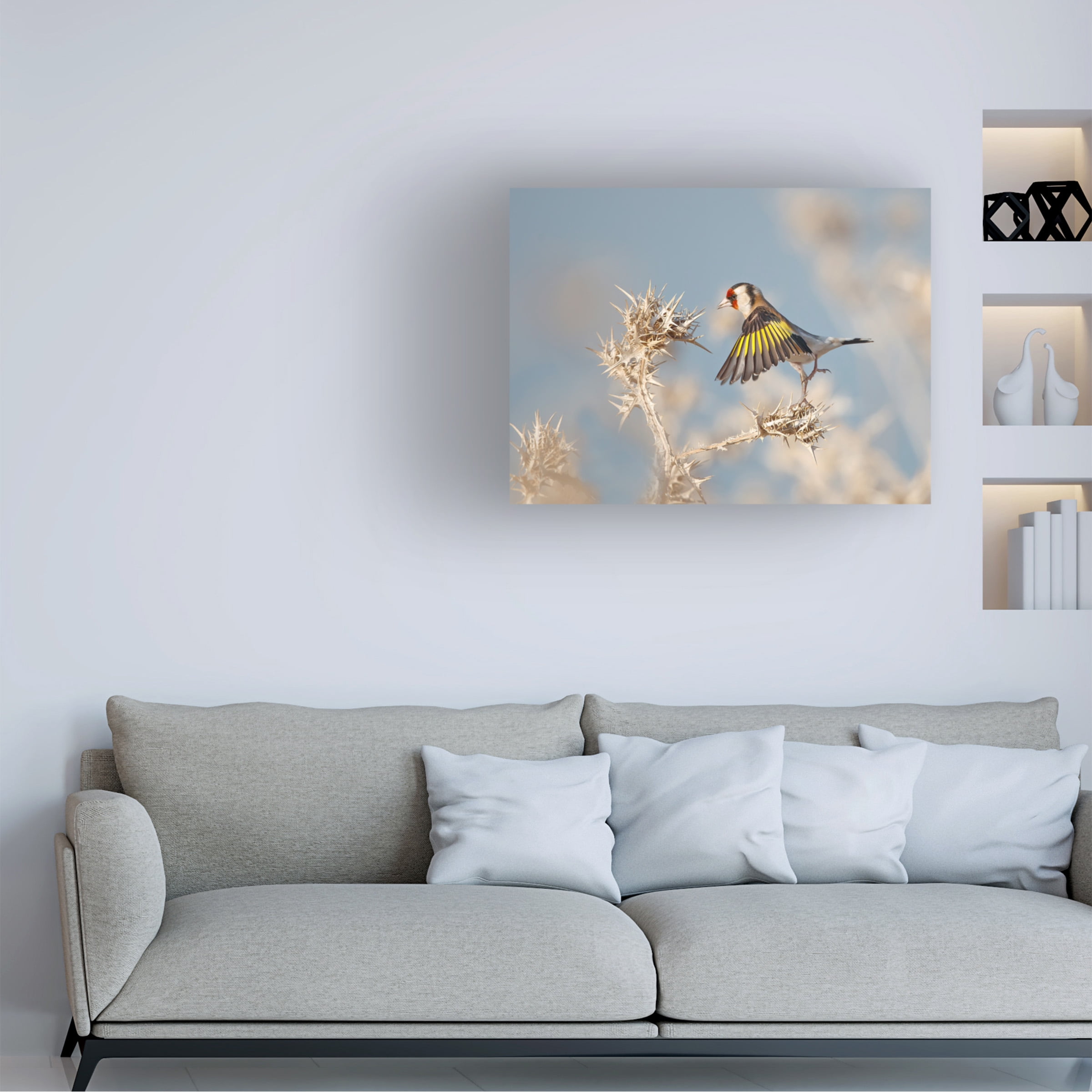 Shlomo Waldmann 'Goldfinch Carefull' Canvas Art