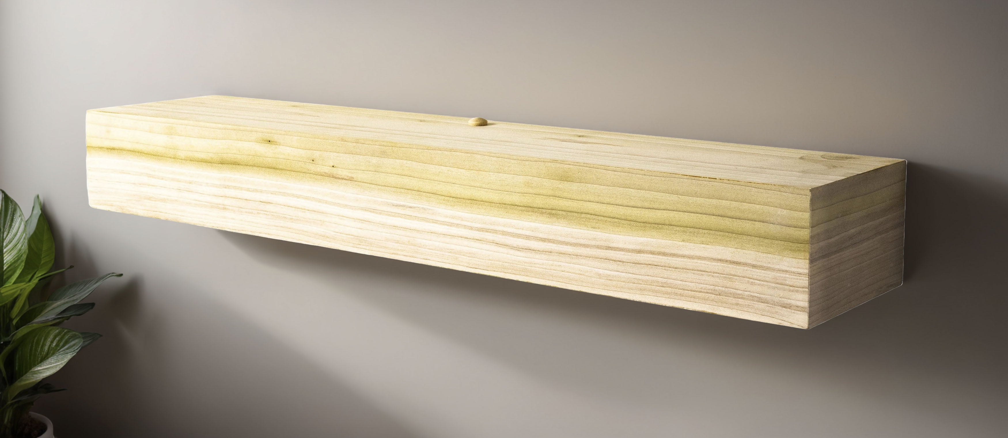 Rayne Poplar Floating Shelf 57x4x4in Natural