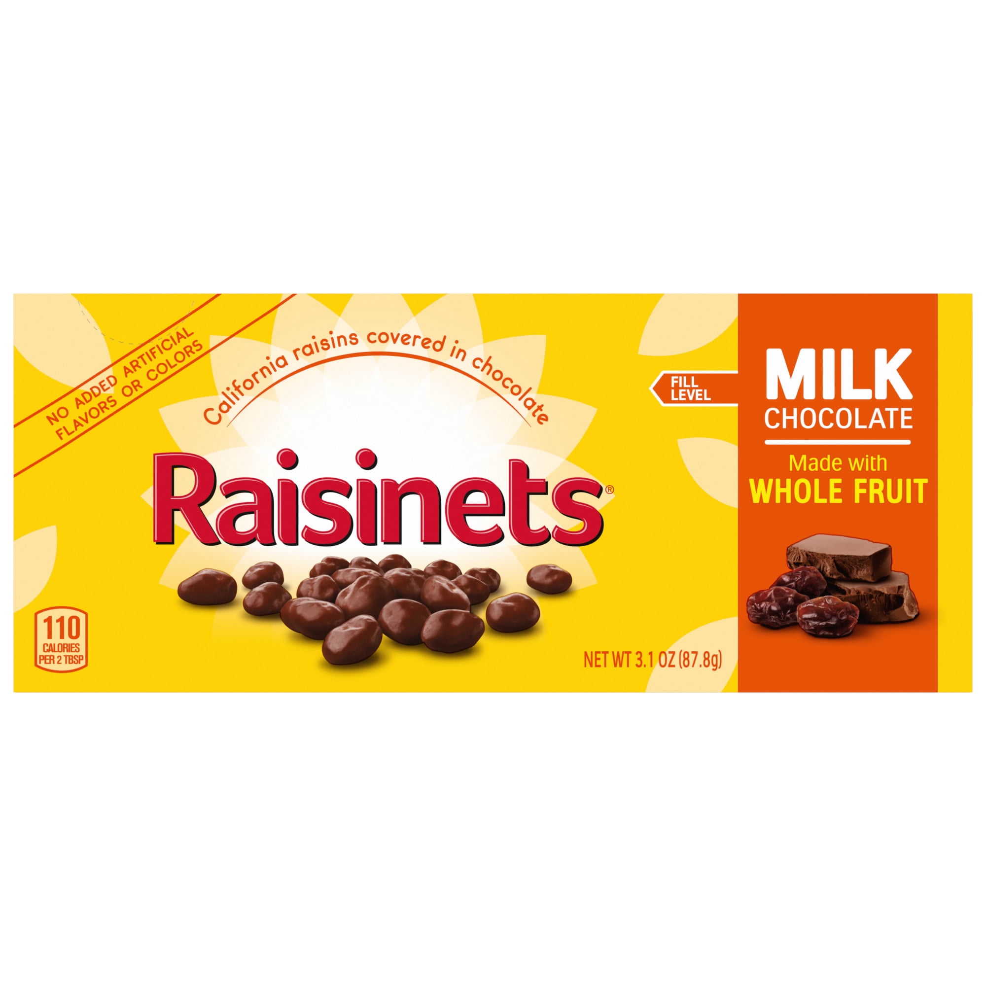 Raisinets Milk Chocolate Covered Raisins, Gluten-free California Movie Theater Candy Box, 2.8 oz