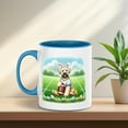 thumbnail image 4 of Happy Easter Hello Spring Soft Coated Wheaten Terrier Playing Football 11oz Accent Two-tone Mug Wheatie Dog Lover Coffee Tea Cup - 13003, 4 of 5