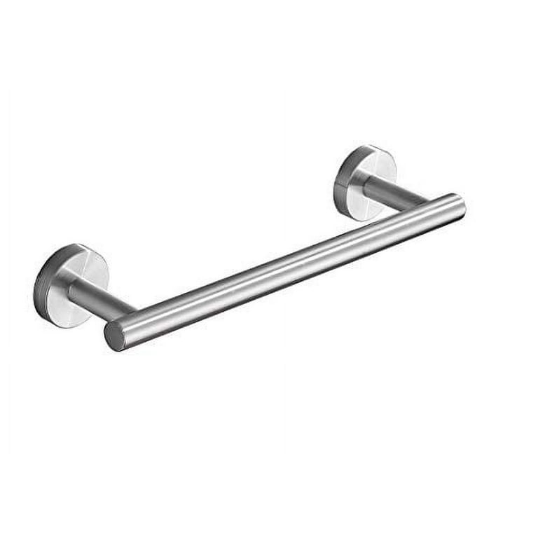 LeongLzt Self-Adhesive Hand Towel Holder Stainless Steel (Brushed Nickel)  Stick-On Hand Towel Bar/Towel Rack with Dual Installation Options for