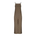 thumbnail image 5 of Women Casual Loose Jumpsuit Printed Pockets Sleeveless Back Strap Jumpsuit Khaki XXL, 5 of 5