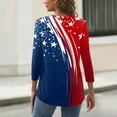 thumbnail image 5 of Women's Patriotic Star Print 250th Anniversary USA Shirt V-Neck Button 3/4 Sleeve T-Shirt, 5 of 5