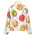 thumbnail image 6 of Jackets for Women Winter Coat Jackets Flannel Stand Collar Jacket(Sweets And Rainbow Lollipops Pattern,Size:S-4XL), 6 of 7