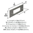 thumbnail image 5 of Amerock Medora 3-3/4 inch (96mm) Center-to-Center Rectangle Polished Nickel Cabinet Pull Backplate, 5 of 6