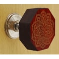 thumbnail image 2 of IBA Indianbeautifulart Red Engraved Knobs Pack of 10 Wooden Wardrobe Door Knobs Drawer Pull, 2 of 3