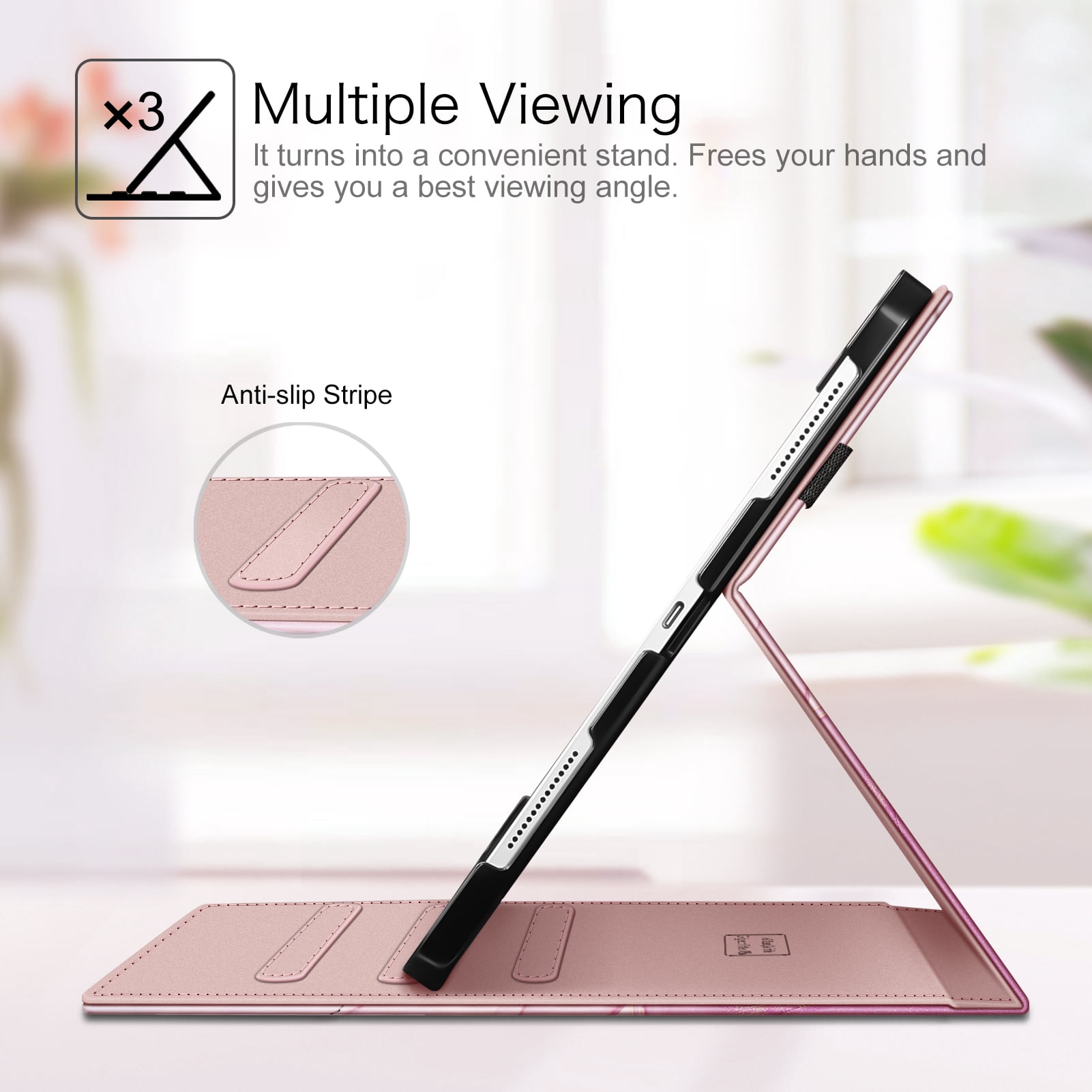 Fintie Folio Case w/ Pocket for iPad Pro 12.9 (2021/2020/2018) - Multi-Angle Smart Stand Cover w/Pencil Holder, Auto Sleep/Wake for iPad Pro 12.9" 5/4th/3rd Generation