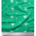 thumbnail image 1 of Soimoi Green Modal Satin Fabric Heart & Dots Decor Fabric Printed Yard 42 Inch Wide, 1 of 5