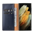 thumbnail image 6 of Wallet Case For Samsung Galaxy S22 Ultra, Luxury Premium Leather Flip Strong Magnetic Closure [Kickstand][RFID Blocking][Card Holder Slots] Retro Shockproof Phone Cover Men/Women, blue, 6 of 7
