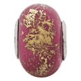thumbnail image 2 of Dark Pink Gold Foil Ceramic Charm .925 Sterling Silver Reflection Beads, 2 of 4