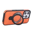 thumbnail image 3 of for iPhone 11 Magnetic Case with Stand & Ring Holder, Compatible with Mag-Safe Slim PU Leather Durable TPU Drop Proof Kickstand Protective Phone Cover for iPhone 11, Orange, 3 of 10