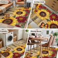 thumbnail image 5 of Sunflower Brown Wooden Area Rug 4x6 FT, Non Slip Kids Room Carpet, Vintage Flowers Butterfly Washable Soft Floor Carpet Non-Shedding Throw Rug for Dorm Kitchen Study Room Home Office Bedside, 5 of 9