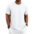 thumbnail image 2 of Heavyweight T Shirts for Men Summer Short Sleeve Crewneck Textured Loose Casual T-Shirts Stretch Solid Basic Tee Shirt, 2 of 8