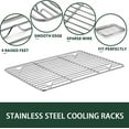 thumbnail image 3 of Baking Pan with Rack Set 4, 12" x 10" x 1", Stainless Steel Toaster Oven Baking Pan with Cooling Rack, Healthy & Non Toxic, Easy Clean& Mirror Finish, Dishwasher Safe - (2 Pans + 2 Racks), 3 of 7