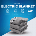 Westerly Queen Size Electric Heated Blanket with Dual Controllers