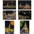 thumbnail image 6 of Colorful Town Night Scratch Artwork Kit Adult Paint by Scratch Set for Stress Relief and Home Embellishment Type 2, 6 of 10
