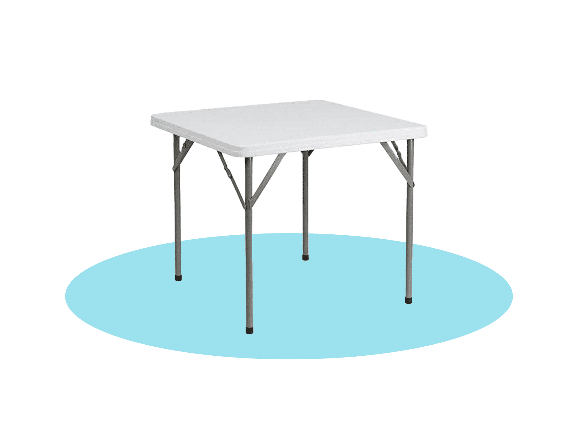 Square Resin Top, Steel Frame 34'' Folding Table, Light Grey Walmart