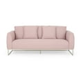 thumbnail image 1 of Noble House Milan Fabric 3 Seater Sofa with Accent Pillows, Light Blush, 1 of 9