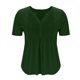 thumbnail image 5 of Camisas de Manga Corta para las Mujeres Casual Color Sólido Plisado V-Cuello Blusas, Moda Verano Top para Diario Y Fiesta, 5 of 7
