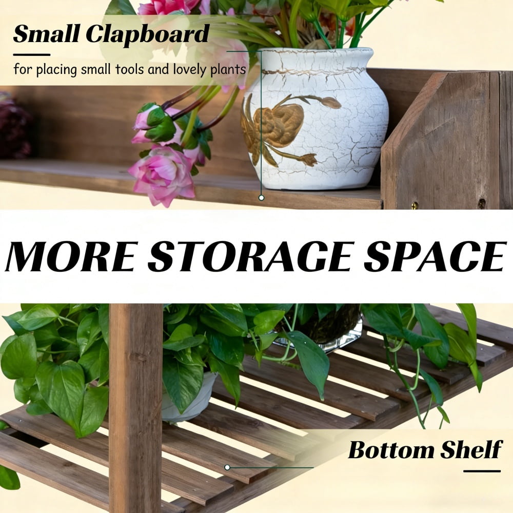 Garden Work Bench、Open Shelf Storage