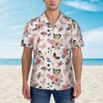thumbnail image 4 of Balery Rose Flowers Print Men's Hawaiian Shirts Short Sleeve Beach Shirt Relaxed Fit Vacation Button Down Shirts-Large, 4 of 9