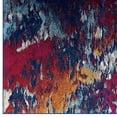 thumbnail image 3 of Entourage Foliage Contemporary Modern Abstract 5x8 Area Rug in Blue, Orange, Yellow, Red, 3 of 8