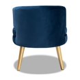 thumbnail image 4 of Baptiste Glam and Luxe Navy Blue Velvet Fabric Upholstered and Gold Finished Wood Accent Chair, 4 of 5