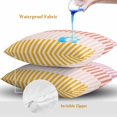 thumbnail image 4 of Throw Pillow Covers 24x24 Inch Set of 2, Colorful Stripe Waterproof Outdoor Pillow Covers, Modern Pink Red Yellow Vertical Striped Decorative Cushion Pillowcases for Couch, Sofa, Bed, Garden, Patio, 4 of 9