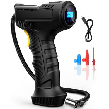Qunler Cordless Tire Inflator Portable Air Compressor, 150PSI Air Pump with Digital Pressure Gauge, Auto Shutoff, Emergency LED Light for Car, Bike, Motorcycle, Ball