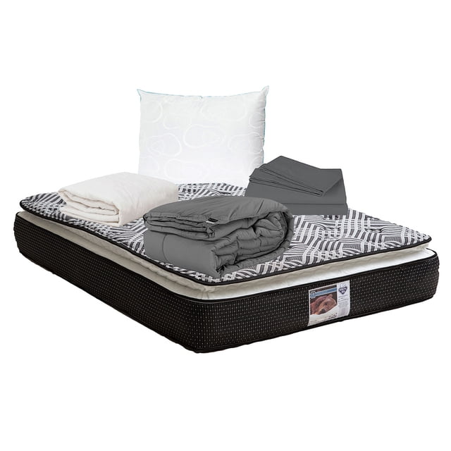 Colchón Queen Size + Almohada + Protector + Sábanas + Edredón Spring Air Omega